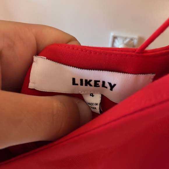LIKLEY red midi dress - Picture 2 of 4